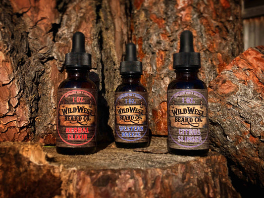 A picture of our all natural beard oils for sale