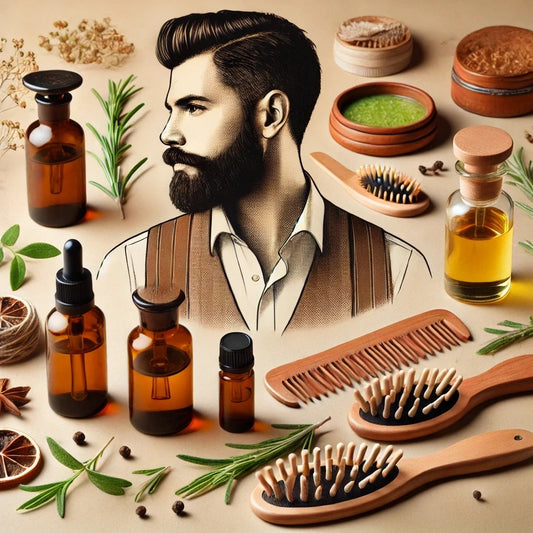 A dapper man surrounded by herbs and essential oils