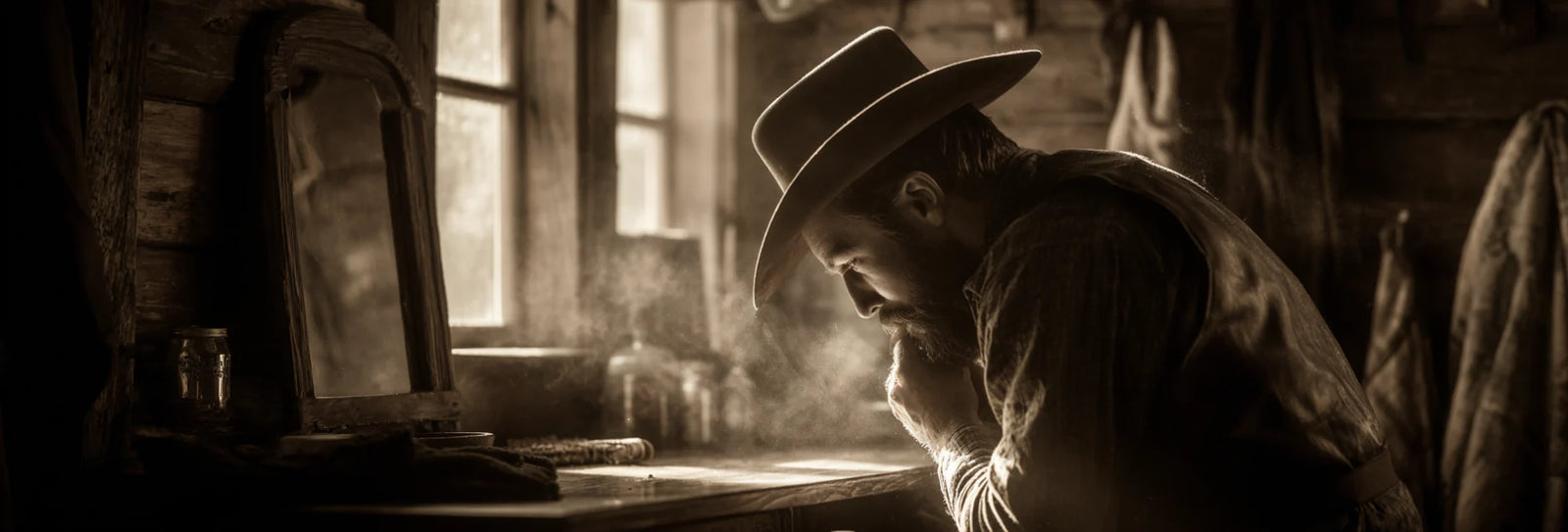 A picture of a boars hair beech wood beard brush and a pear wood comb from Wild West Beard Co.