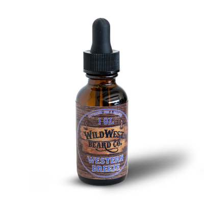 Bottle of Wild West Beard Co. Western Breeze on a white background